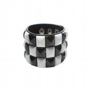 Retro Black and White Pyramid Wristband